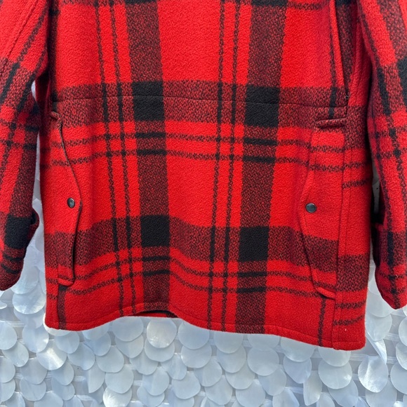 Ralph Lauren Double RL Mens Small 100% WOOL Red Black Buffalo plaid Coat - Picture 5 of 14